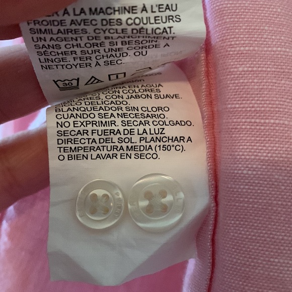 Pink Linen Blend Button Down - Picture 7 of 8